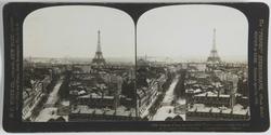 Stereoskopi. Oversiktsbilde fra Paris sett fra Triumfbuen mo
