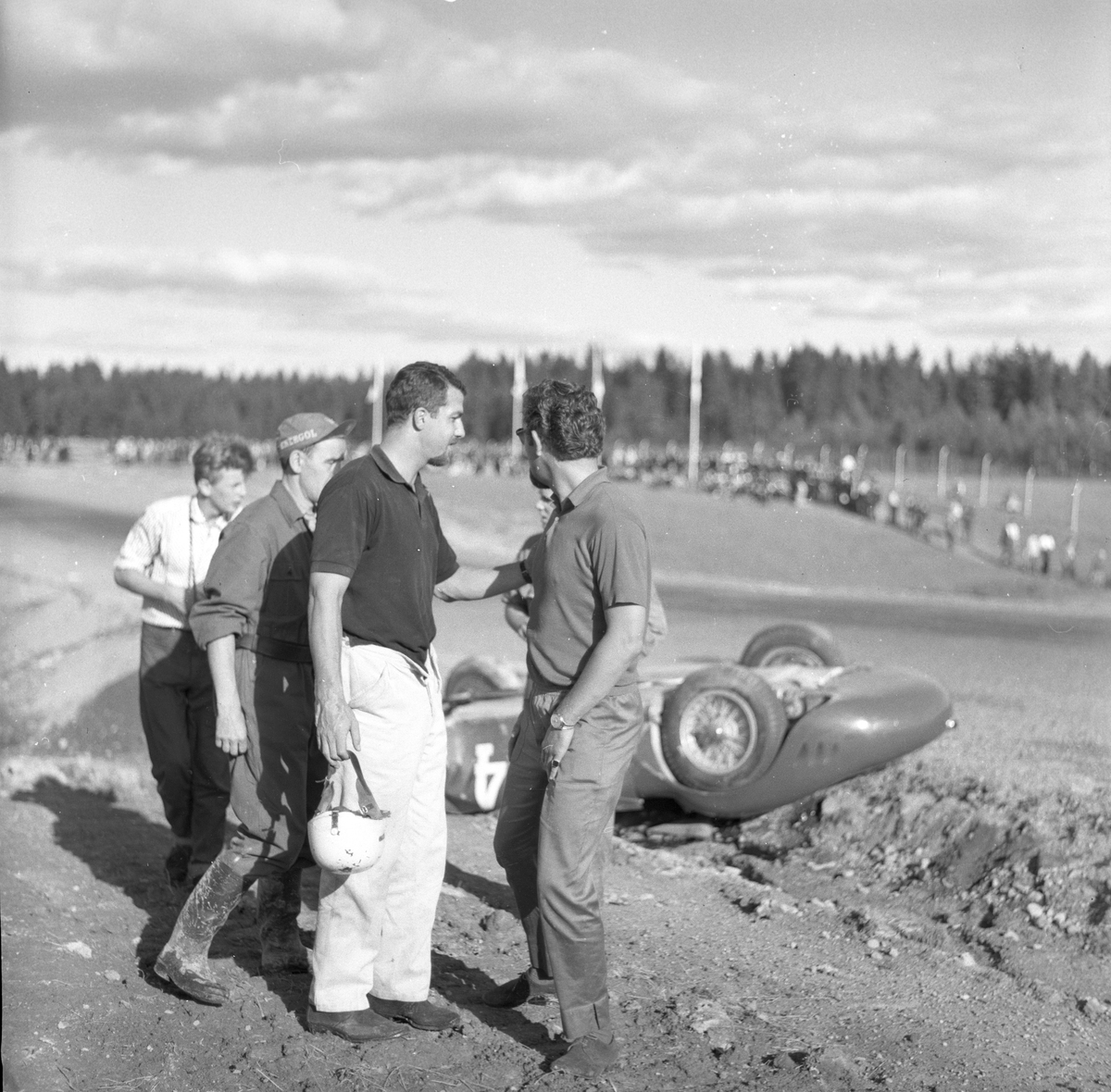 Serie bilder av Joakim Bonnier, motorsport. Kanonløpet 1958.
