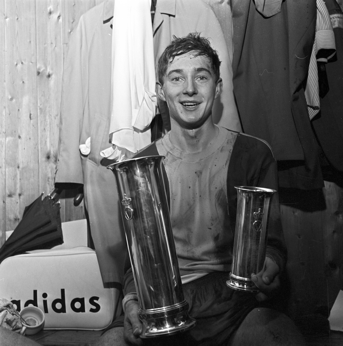 Serie.Sport. Fotball. Cup-mestere Lyn.
Fotografert 1967.
