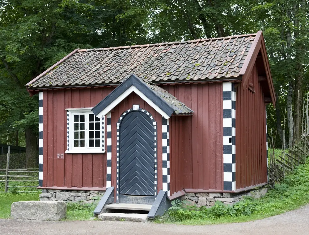 "Cappelenstua". Stue fra Akkerhaugen, Sauherad. Telemarkstunet på Norsk Folkemuseum, august 2010.