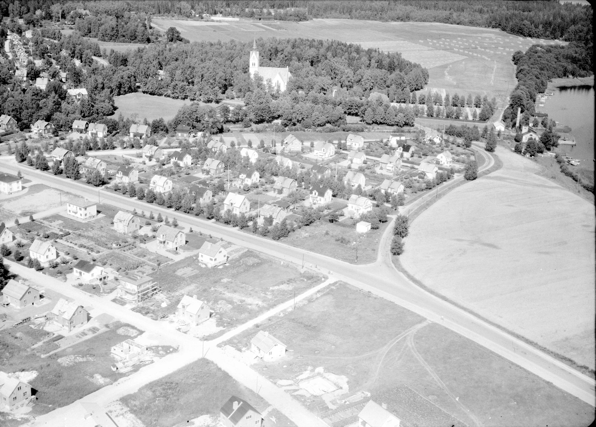 Flygfoto över Skutskär, Älvkarleby socken, Uppland 1947