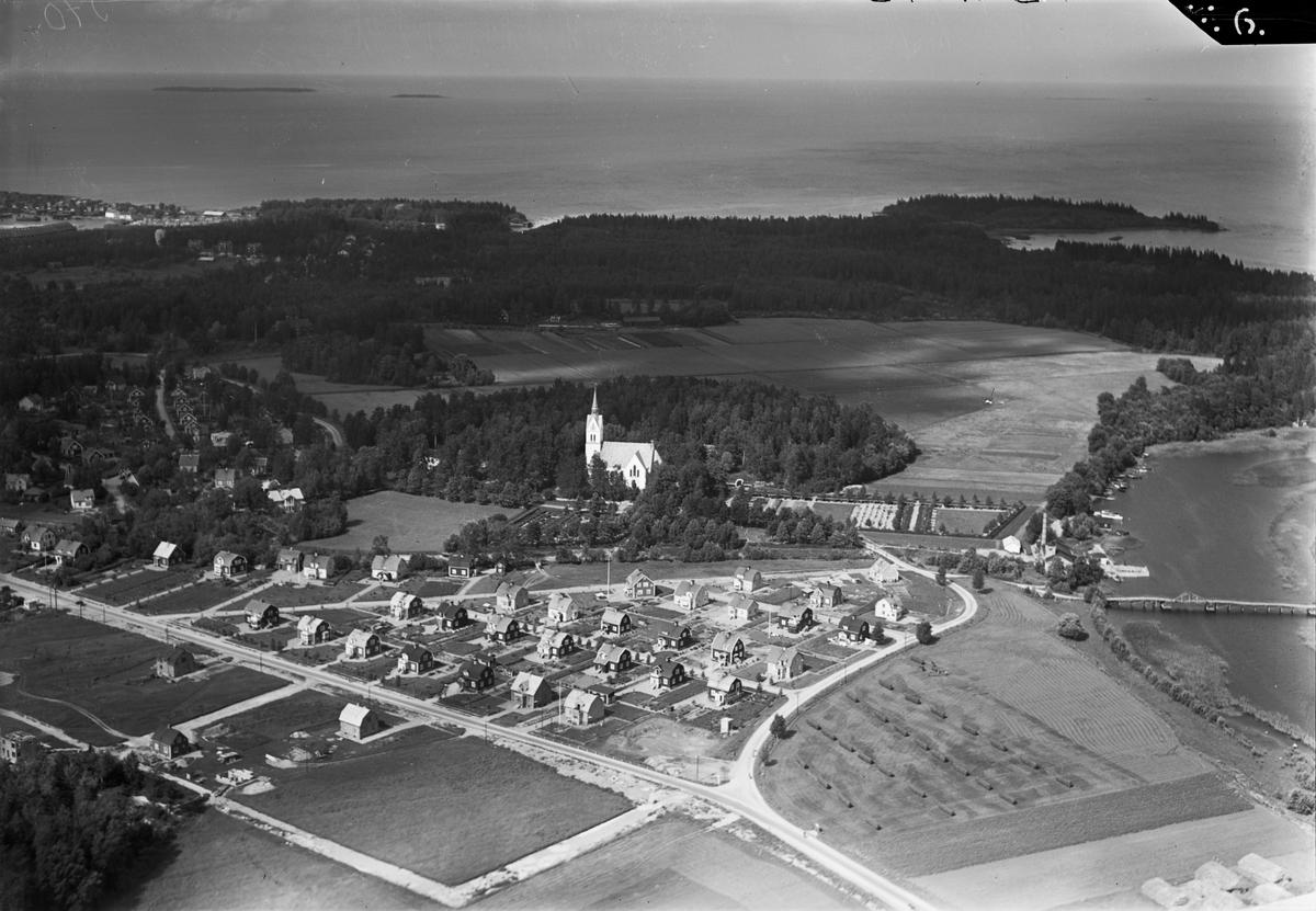 Flygfoto över Skutskär, Älvkarleby, Uppland 1947