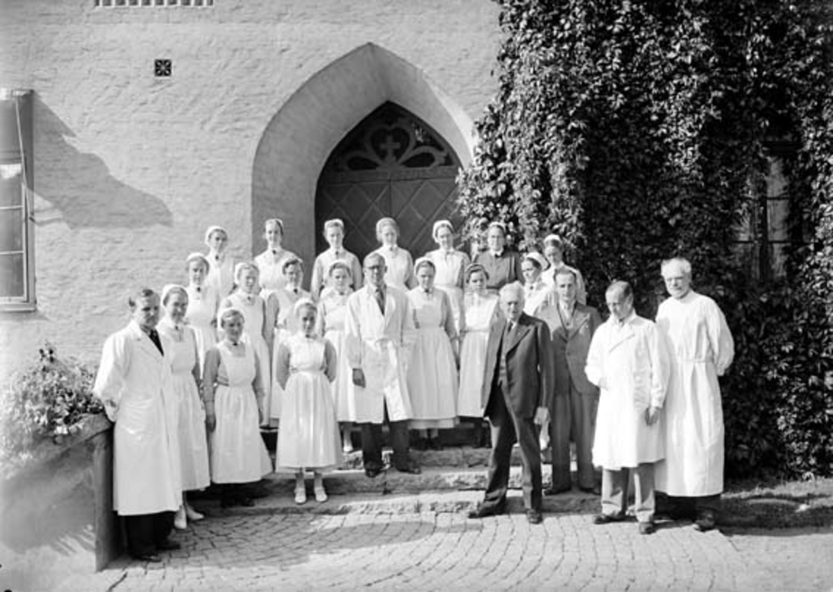 Sjukvårdspersonal, Samariterhemmet, Kungsängen, Uppsala augusti 1942