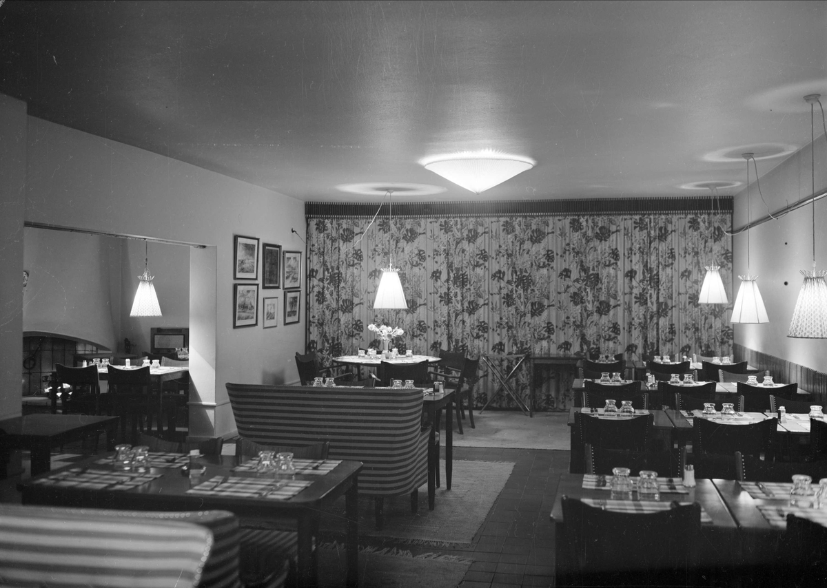 Restaurang Glunten, Drottninggatan 5, Uppsala, interiör 1948