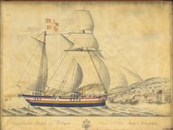 Galeas-Skibet 'Anna' af Bergen [Akvarell]
