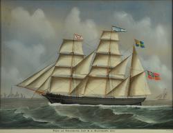 Bark 'Frey' af Porsgrunn [Underglassmaleri]