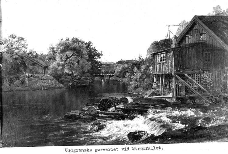 Fotografi efter målning över motiv Strömbergets kvarn