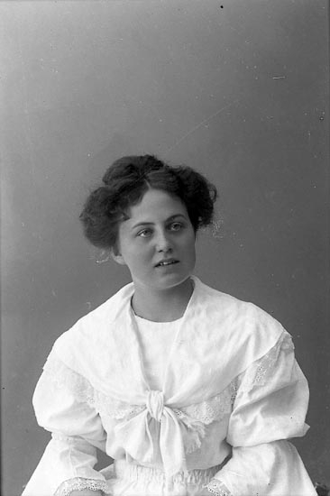 Enligt fotografens journal nr 1 1904-1908: "Carlén, Fr. Elsa, Hellungens förråd St.sund".