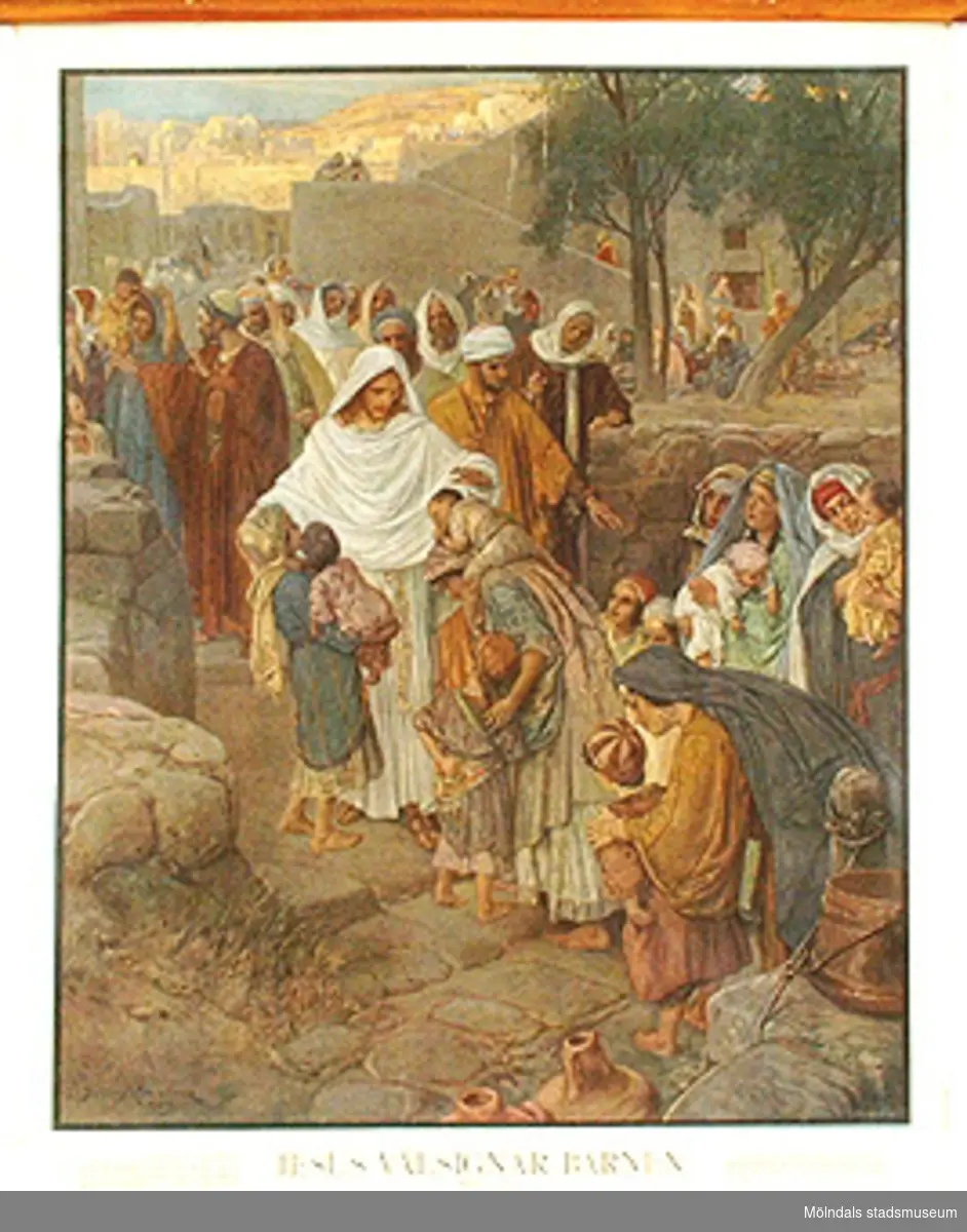 Skolkarta märkt nr 43.Jesus välsignar barnen.