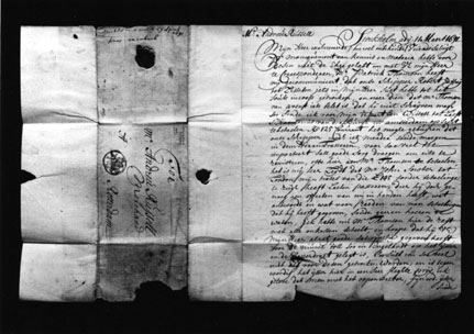 Förfilatelistiskt brev från Stockholm till  Rotterdam 1691.