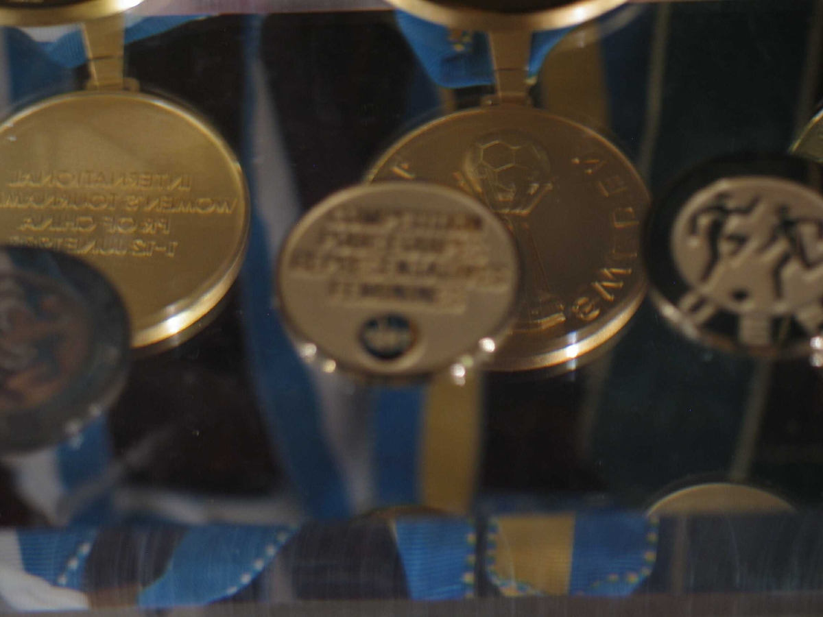 8 stk. medaljer fra EM og VM.
