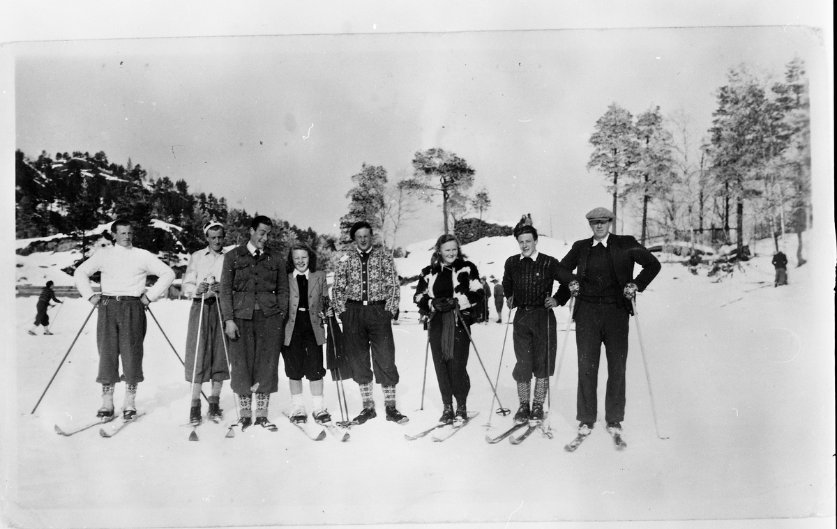 Skiløparar, 8 personar