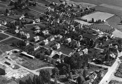 Oversiktsbilde fra boligstrøk i  Mysen  i Eidsberg, flyfoto 