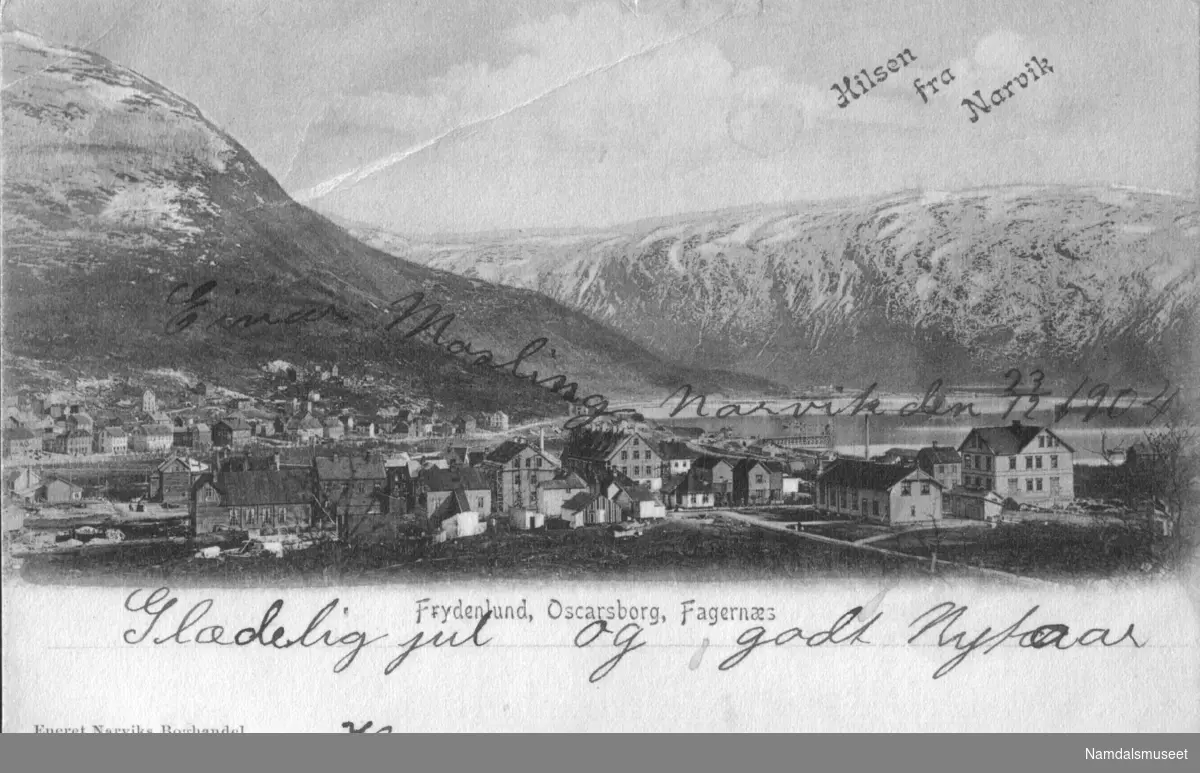 Postkort. Hilsen fra Narvik. 23.12.1904.