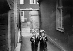 Namsos.  Sitter, Vibstads bakgård.  To gutter med matrosdres