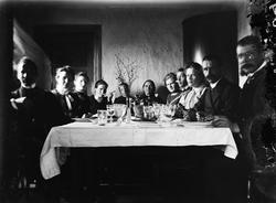 bolig, interiør, stue, spisebord, kvinner, menn, gutt