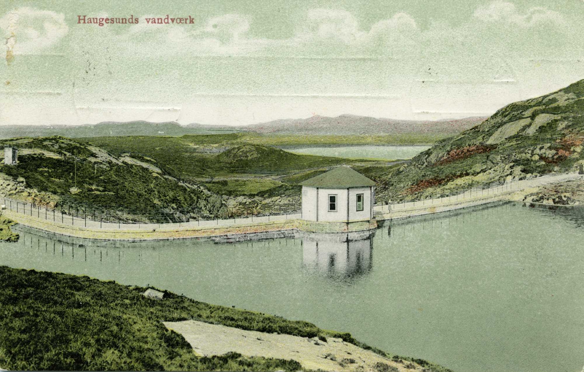 Byeksteriør - vannverk - park - postkort