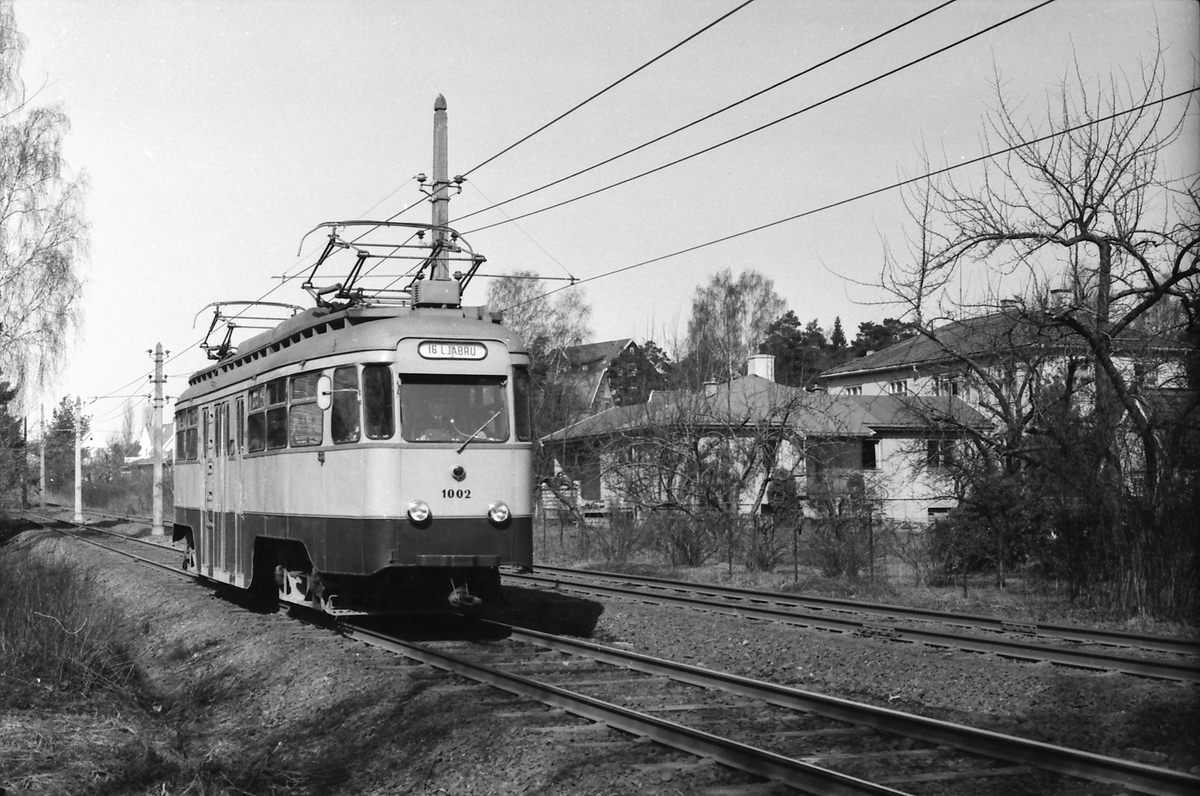 Ekebergbanen, Oslo Sporveier. Vogn 1002.
