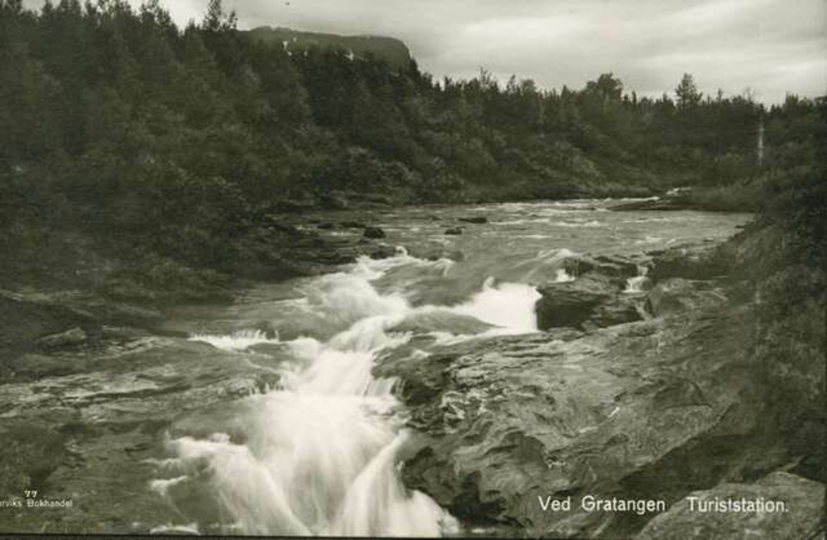 Foss ved Gatangen turiststasjon - Museum Nord / DigitaltMuseum