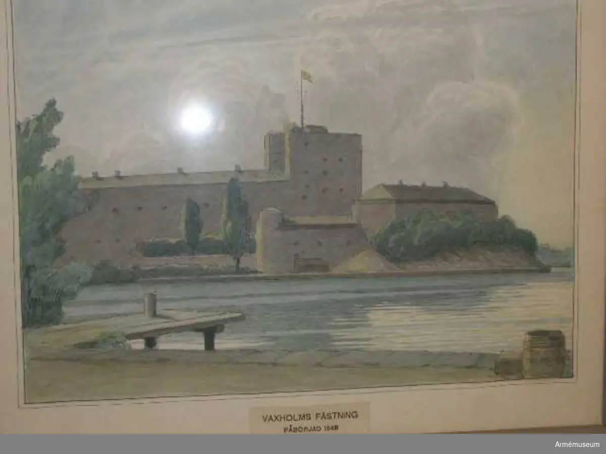 Grupp MI.    
Akvarell föreställande Vaxholms fästning.