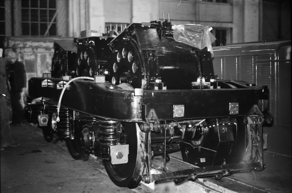 Boggie til NSB elektrisk lokomotiv type El 14. Boggi type SLM, tre-akslet utførelse.