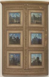 Hjørneskap med 6 dekorerte felter [Hjørneskap med dekorerte 