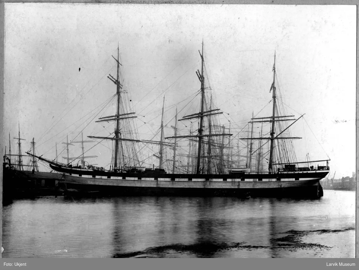 fartøy, seilskip, fullrigger "Derwent" av Larvik