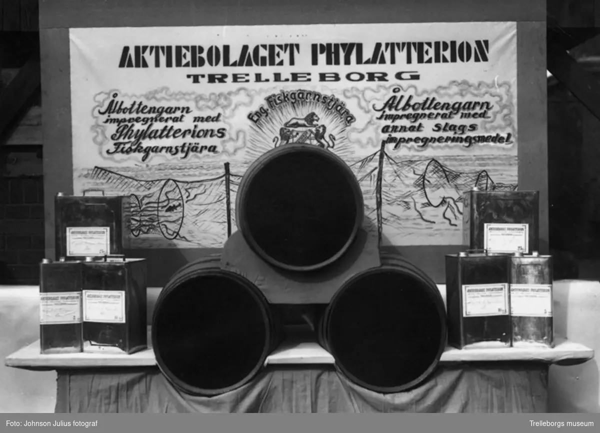 AB Phylatterion, Trelleborg år 1932 gör reklam för sin fiskgarnstjära.