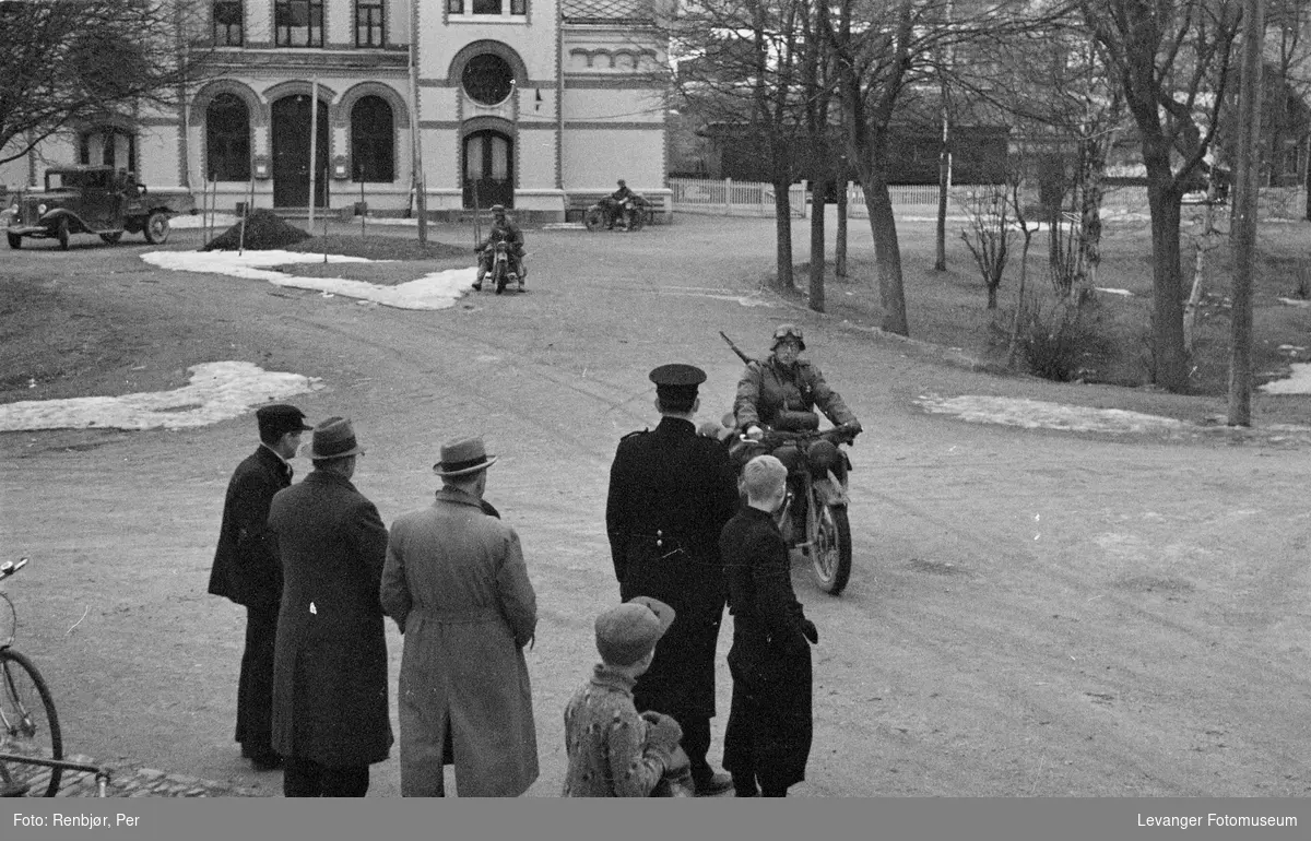 Tyske tropper i Levanger sentrum