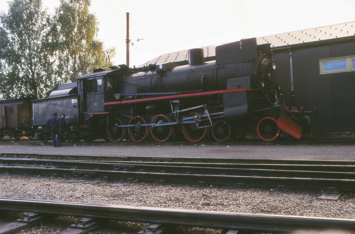 Damplokomotiv 26c 411 på Lillehammer stasjon.