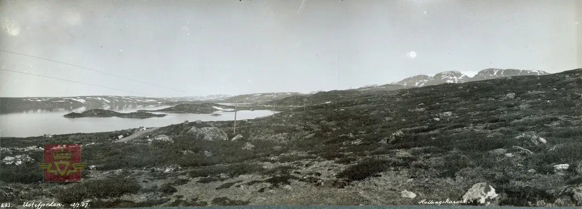 Album fra 1903-1908. Landskap  fra Ustefjorden, Hallingskarvet 13-07 1907.