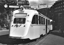 Oslo Sporveier. Bakenden av Gullfisk B 197.