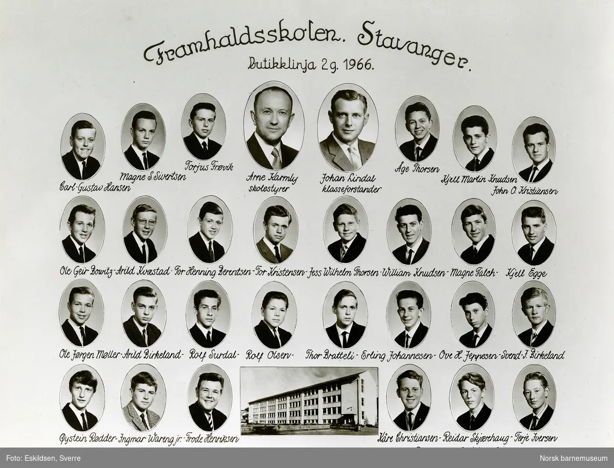 Framhaldsskolen, Stavanger, Butikklinja 2g. 1966.