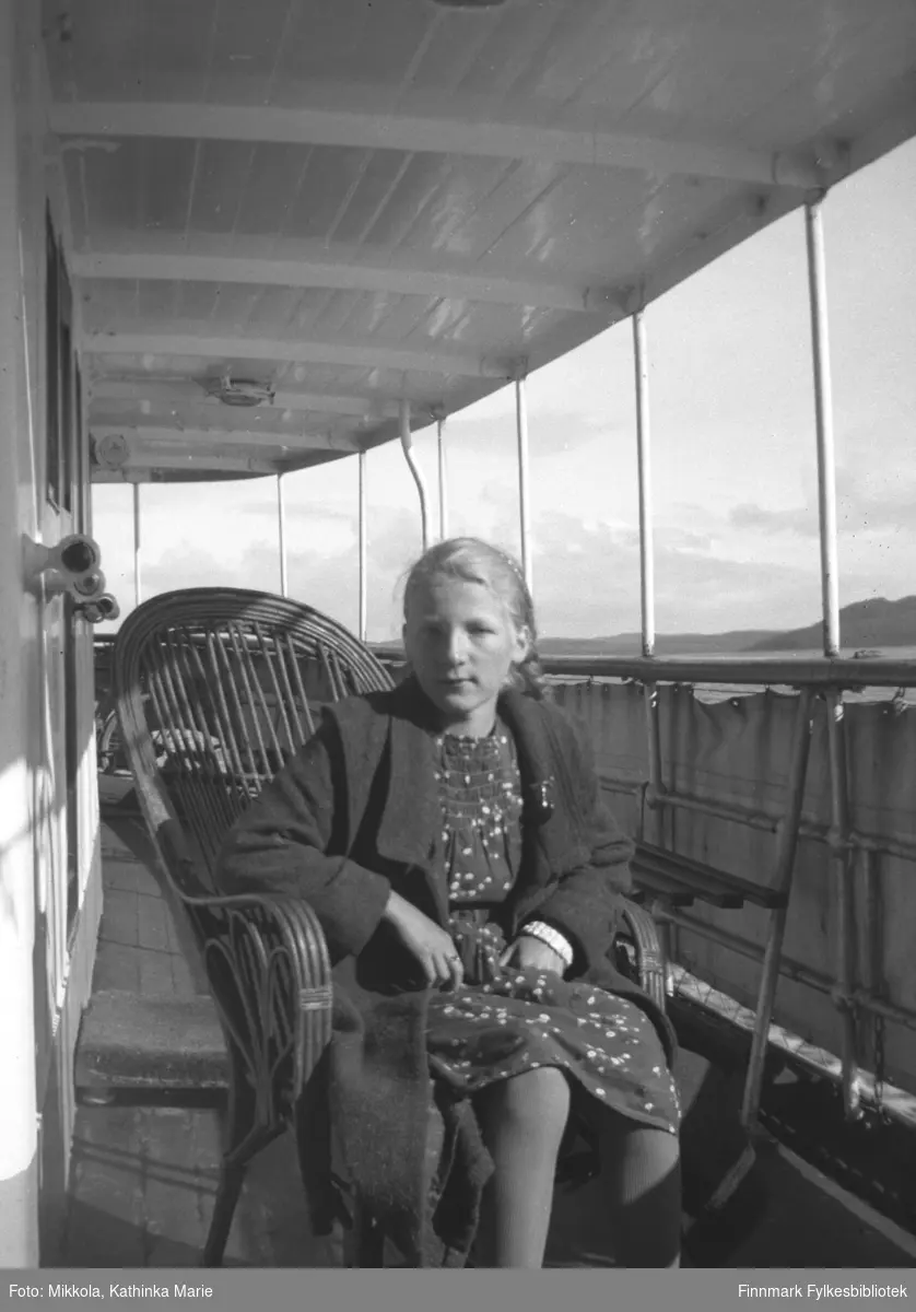 Gudrun Mikkola på hurtigruta, ca. 1934