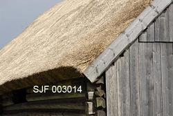 Detalj av halmtaket på Tyndelsrudlåven ved Tyndelsrudtunet i