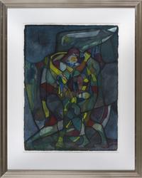 Jakobs kamp med engelen [Akvarell]