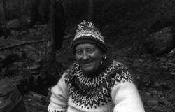 Landskap med person(er).