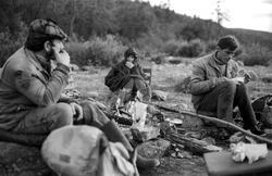 Landskap med person(er).