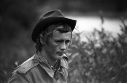 Landskap med person(er).