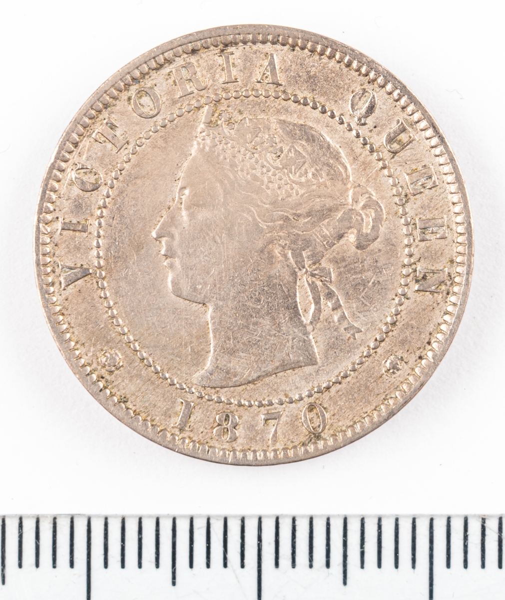 Mynt Jamaica 1870, ½ Penny.