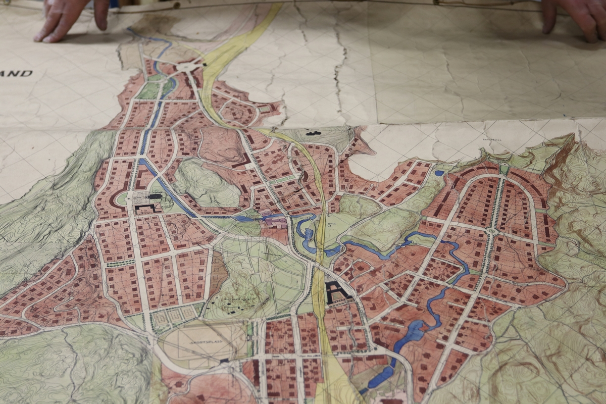 Kart over kvadraturen og vestsiden av Kristiansand.
