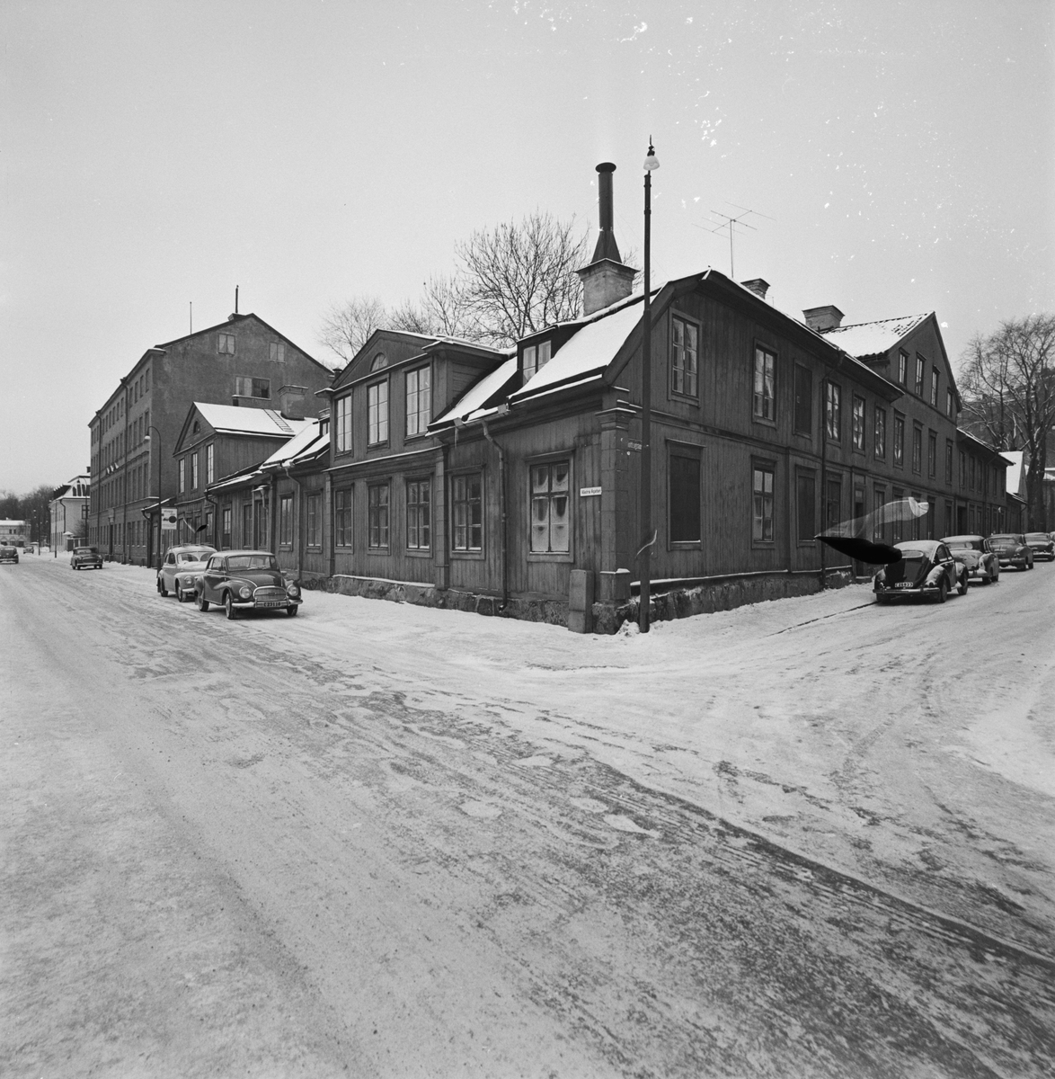 Studentliv, gamla studentbostäder, Västra Ågatan - Slottsgränd, kvarteret Munken, Uppsala 1959