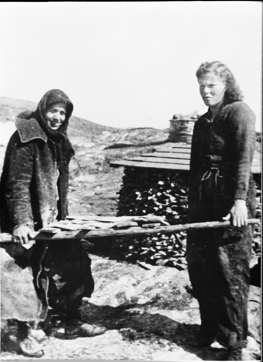 To kvinner på klippfiskberga, Linesøya