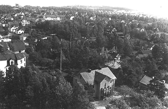 Utsikt mot söder från från Djäknebergets vattentorn, Västerås.
