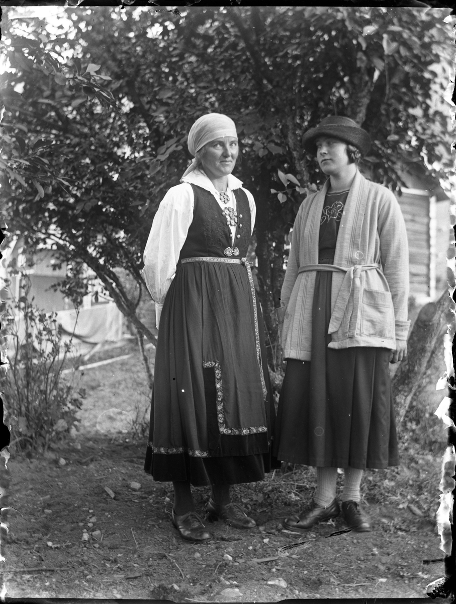 Portrett av to kvinner. Den ene er antatt Gro, søsteren til Olav.

Fotosamlingen etter Olav Tarjeison Midtgarden Metveit (1889-1974), Fyresdal. Senere (1936) kalte han seg Olav Geitestad.