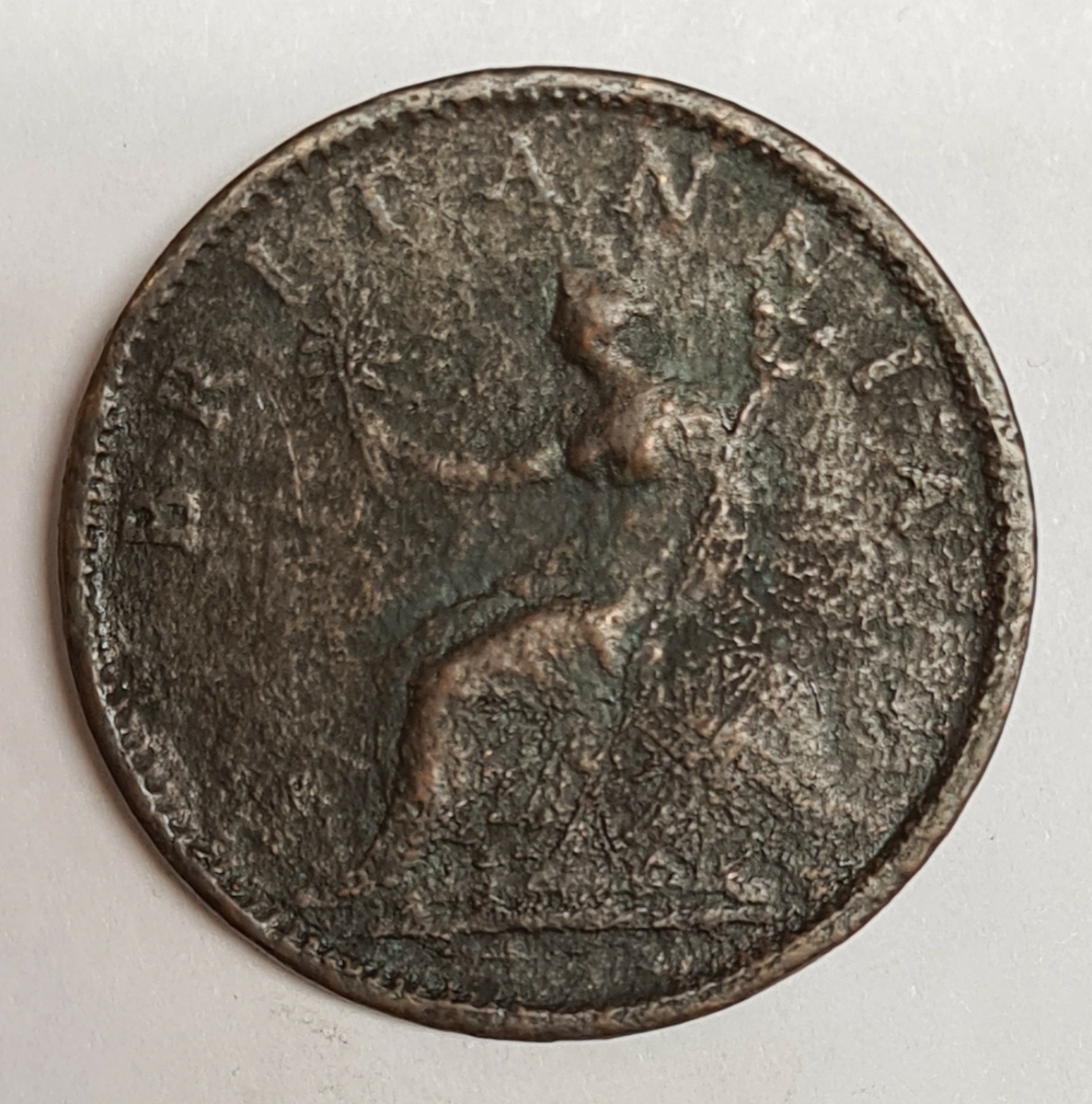 Ett mynt från Storbritanien.
½ Penny, 1806