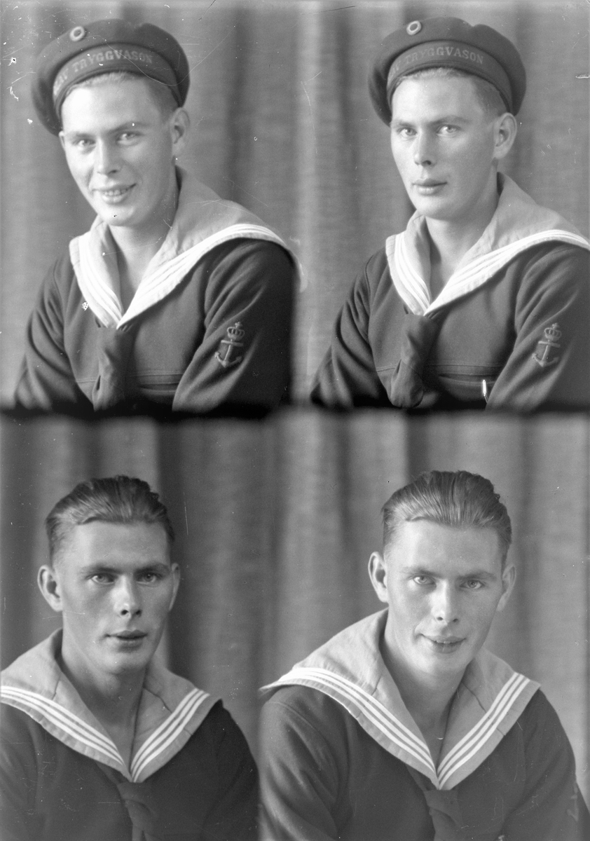 Portrett. Ung mann i marineuniform fra "Olav Trygvarson". Bestilt av Hr. Johs. Arnø