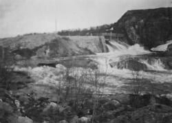 Storvannsdammen juni 1920. Fra byggingen av Tårnet kraftanle
