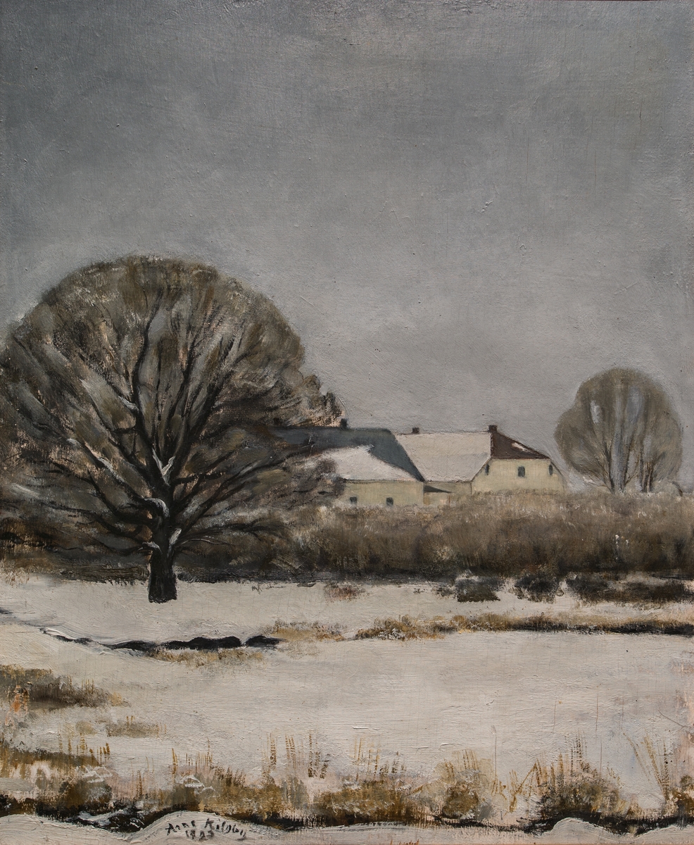 Kilsby gård en vinterdag [Målning]