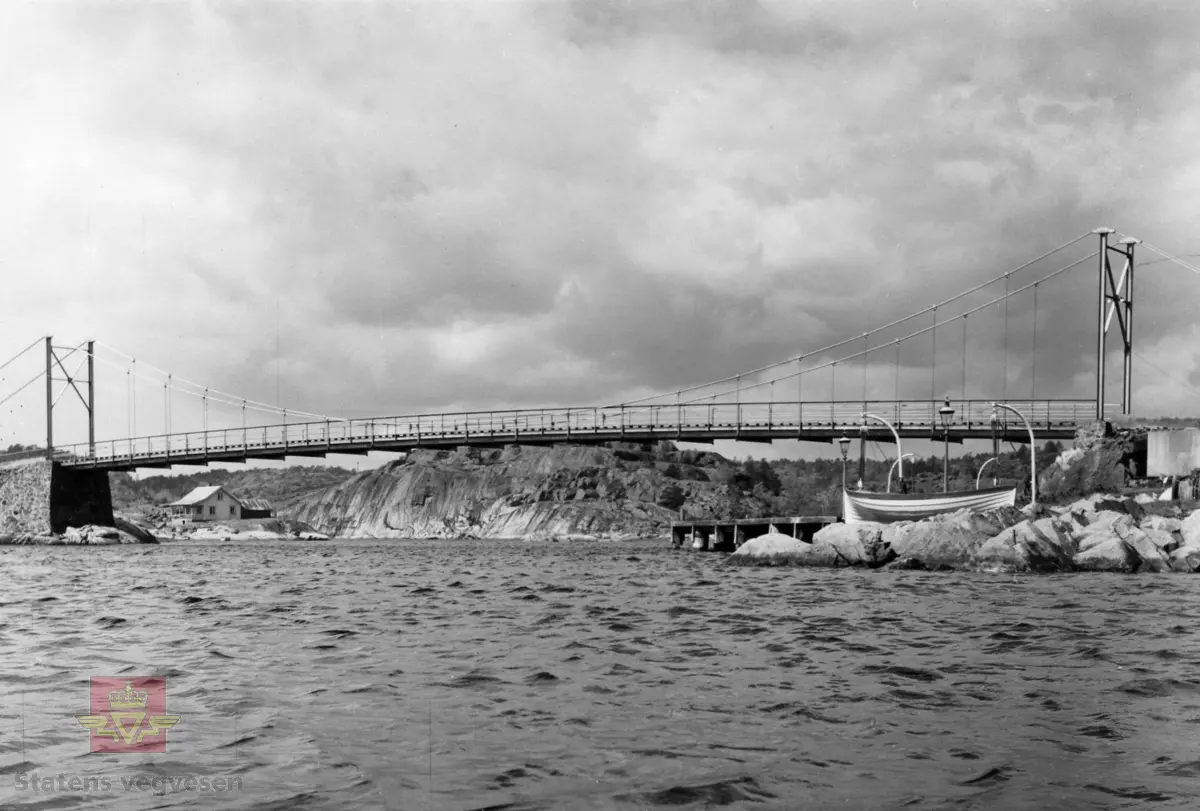 Risøya bru på fv 103, Tvedestrand. Hengebru med bjelker, ingen opphengte sidespenn. Byggeår 1953. Vegbru med lengde på 79,75 meter. 

Kilde: Statens vegvesen sitt bruregister "Brutus."